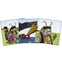 De tre Bukka Bruse og troldehistorien, sider til lommeterninger