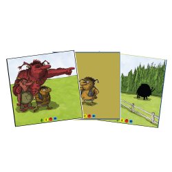 De tre Trolde Rolle og helt omvendt, sider til lommeterninger