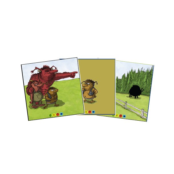 De tre Trolde Rolle og helt omvendt, sider til lommeterninger